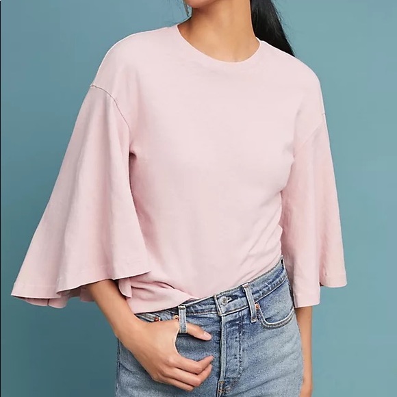 CITIZENS OF HUMANITY Pink Dramatic Flutter Sleeve Top - Sz XS - Picture 1 of 10